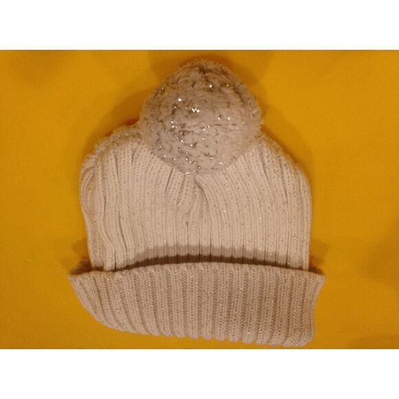 Old Navy Beanie White Crochet Bonnet Winter Knitted Hat Baby L/XL 100%Cotton - Picture 2 of 3